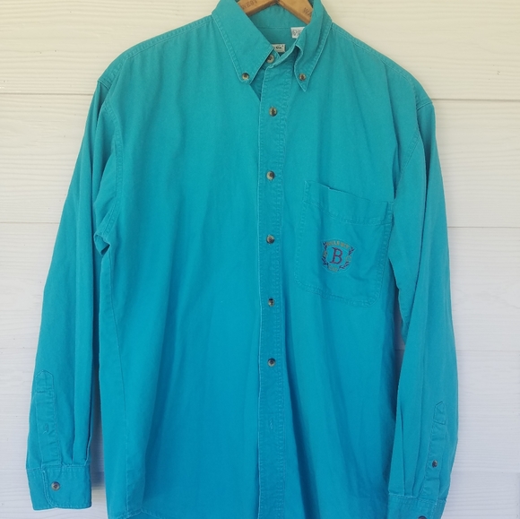 Vintage 90s Buggle Boy Casual Button Down Top Preppy Academic Sz Med. Unisex - Picture 6 of 11